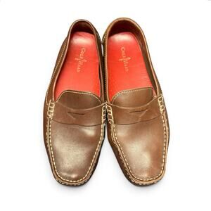 Cole Haan Womens Trillby Driver Loafer Size 8 1/2 B Brown Shoe Leather Flaws